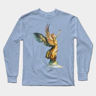 Golden Watercolor Angel Long Sleeve T-Shirt